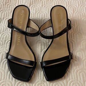 Stuart Weitzman Black Patent Leather Sandals 5.5